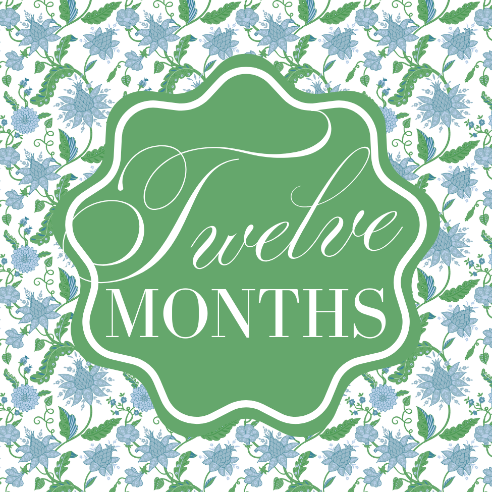 GREEN & BLUE FLORAL MILESTONE CARDS