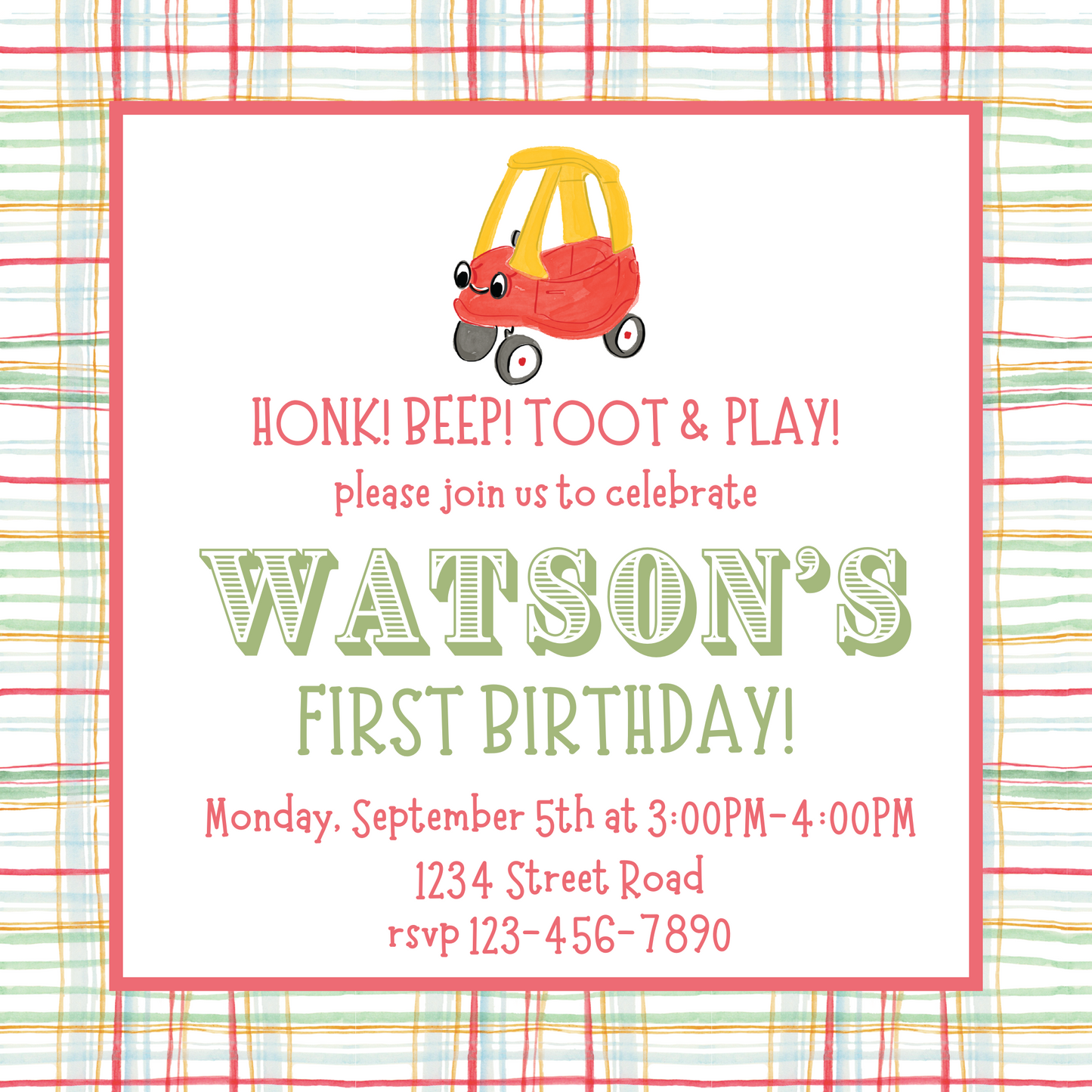 cozy car invitation