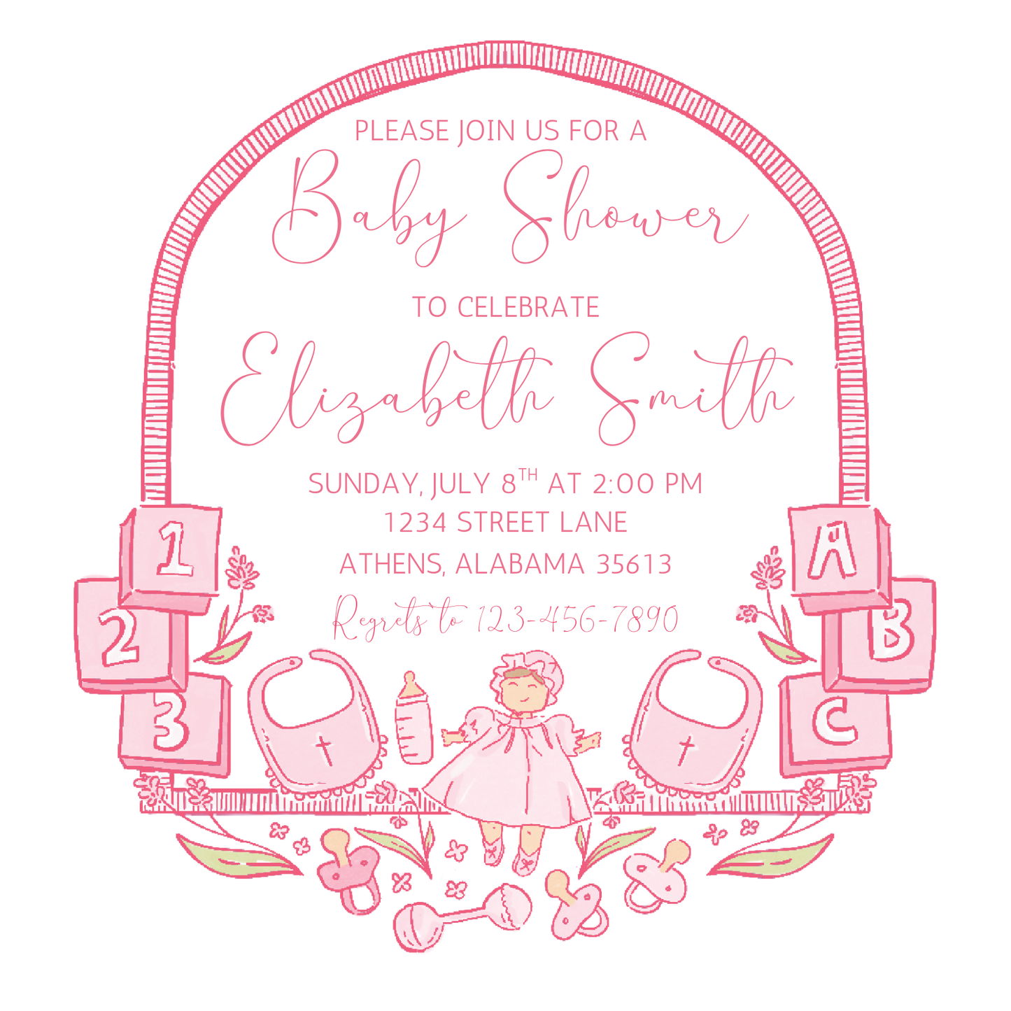 BABY CREST SHOWER INVITATION