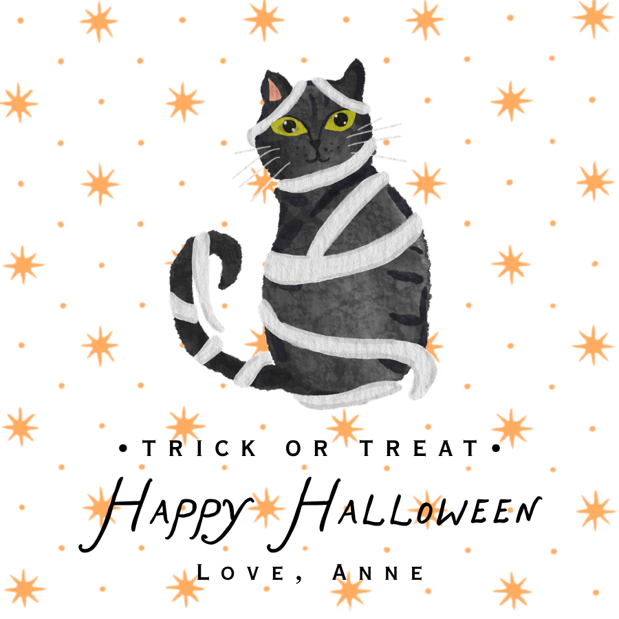 BLACK CAT HALLOWEEN GIFT TAG