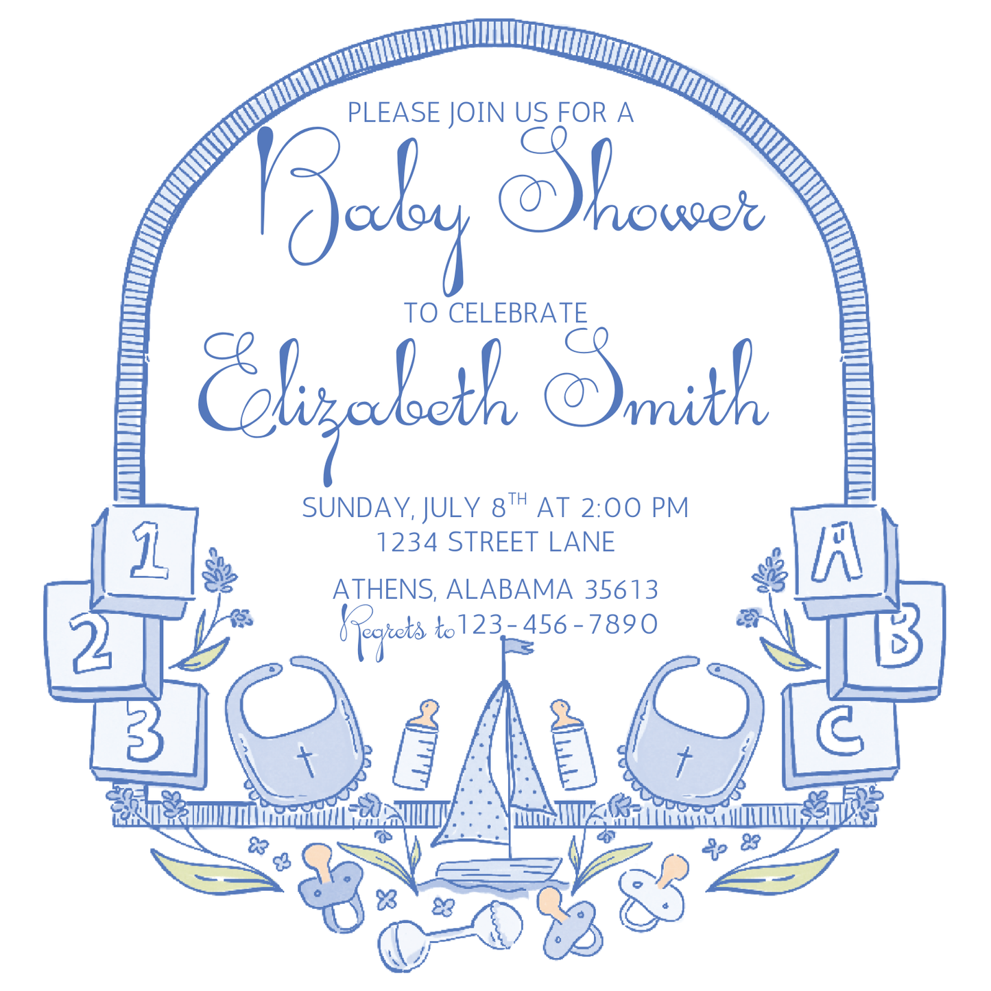 BABY CREST SHOWER INVITATION