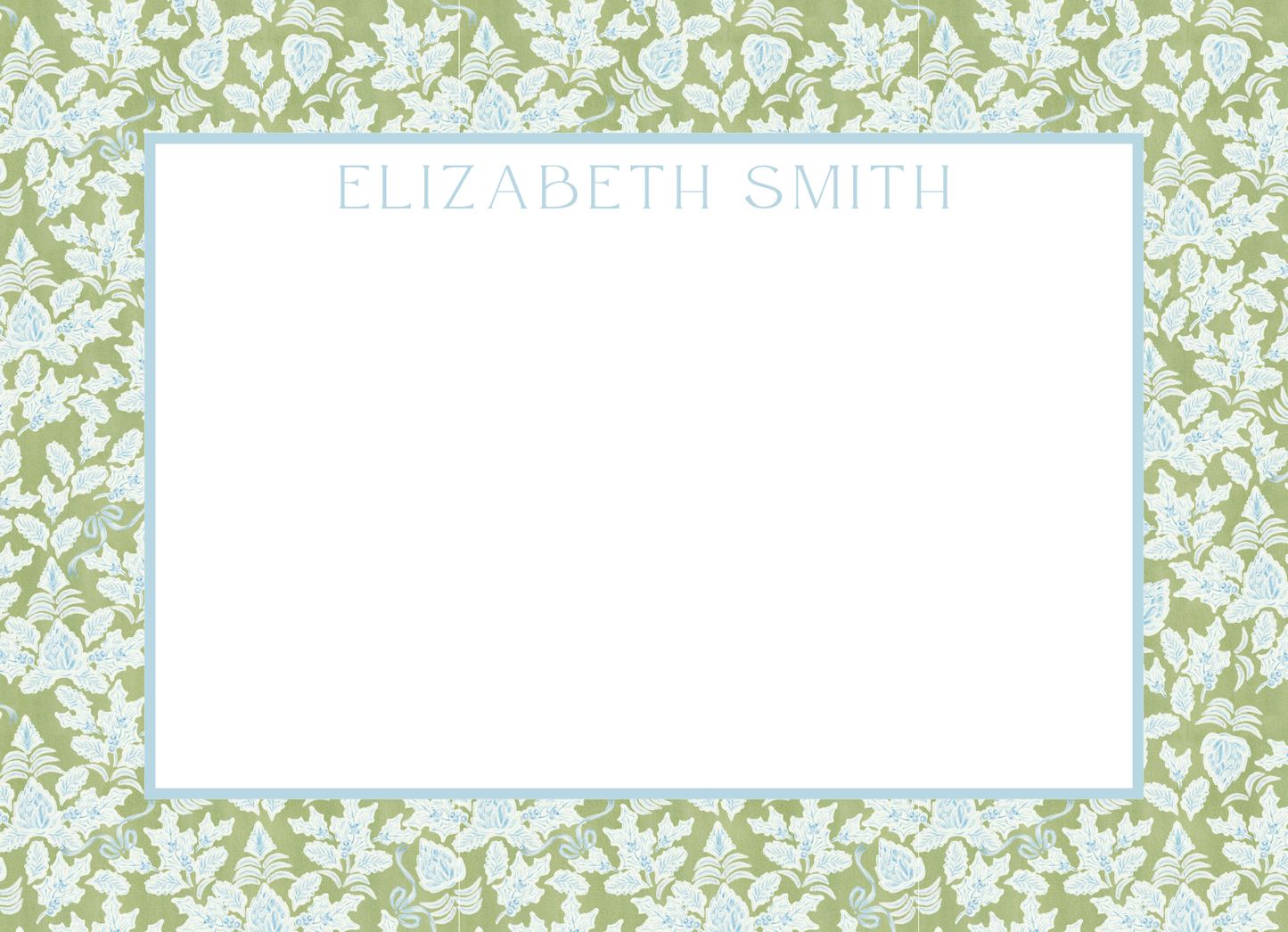 minty green floral stationery