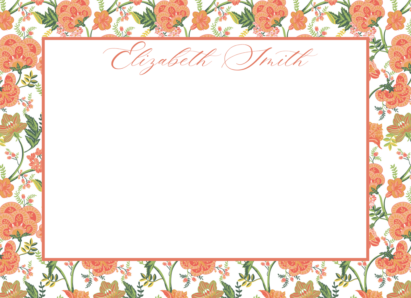 orange floral stationery