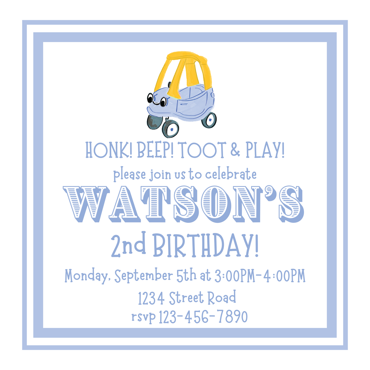 cozy car invitation