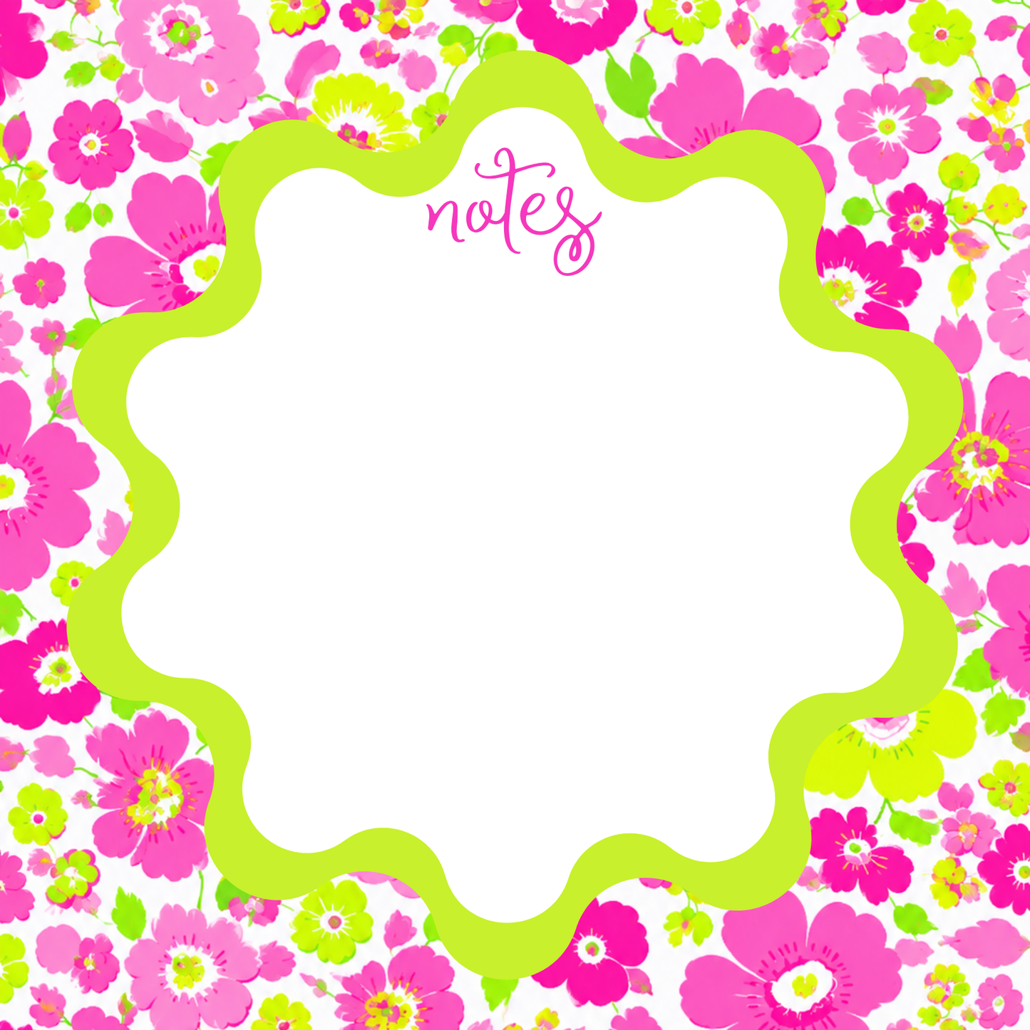 NEON PINK LIBERTY BITTY FLORAL NOTEPAD