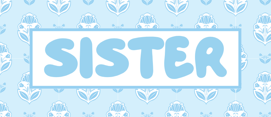 BLUE FLORAL RECTANGLE VINYL LABEL