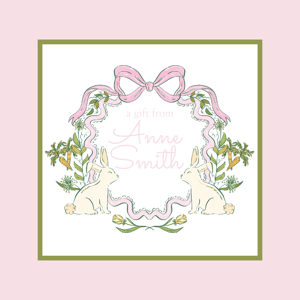 sweet pink bunny enclosure cards
