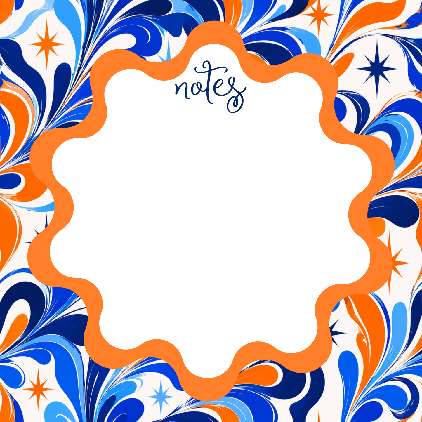 NEON ORANGE + BLUE COLORFUL NOTEPAD