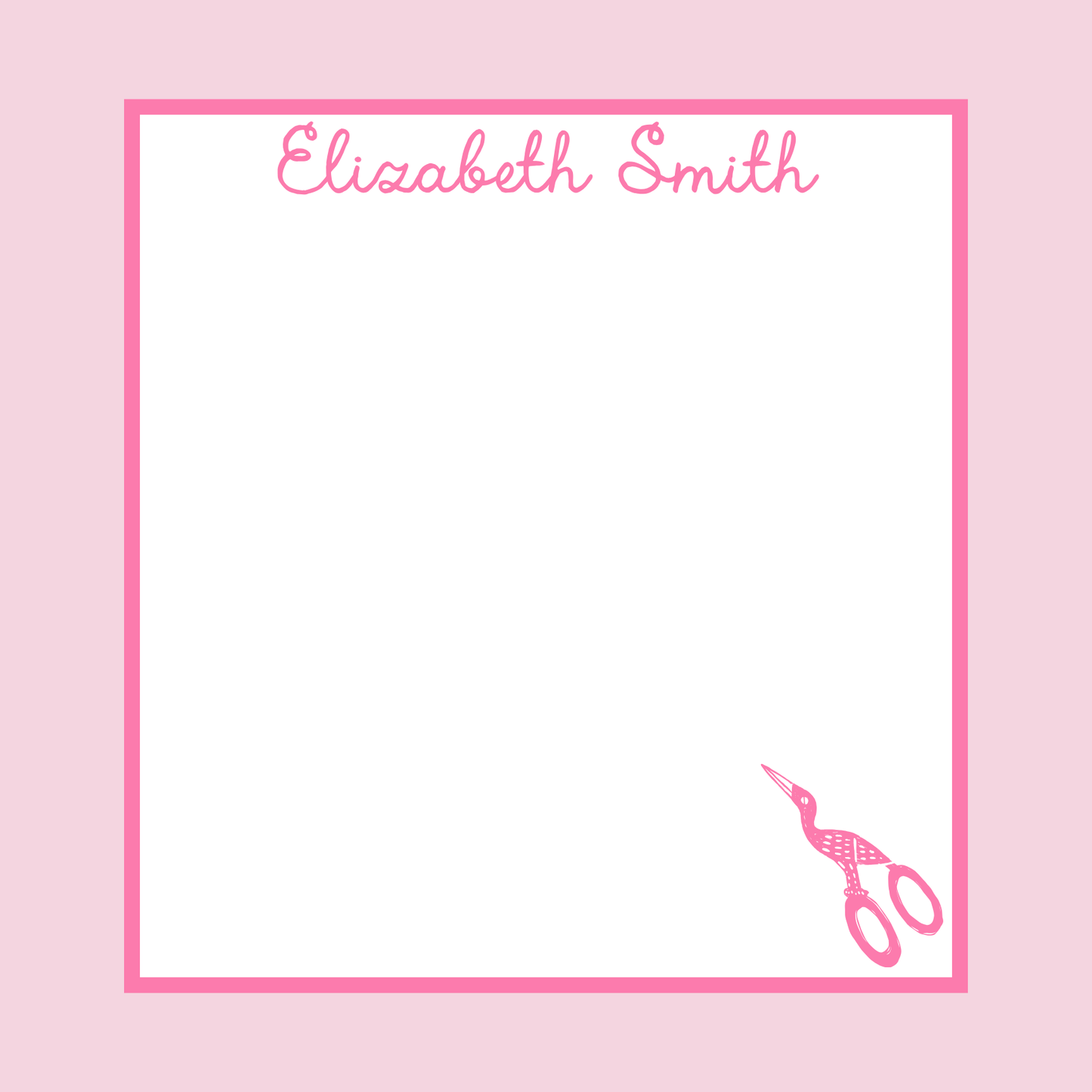 NEEDLEPOINT VINTAGE SCISSORS NOTEPAD