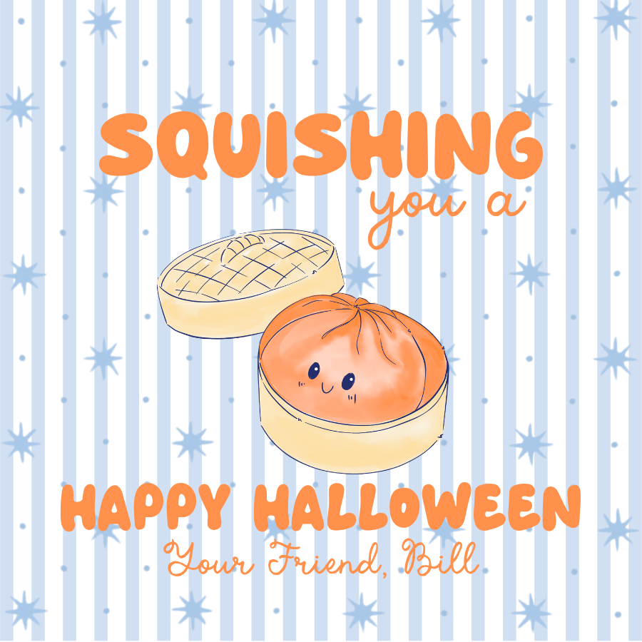 SQUISHY DUMPLING HALLOWEEN GIFT TAG