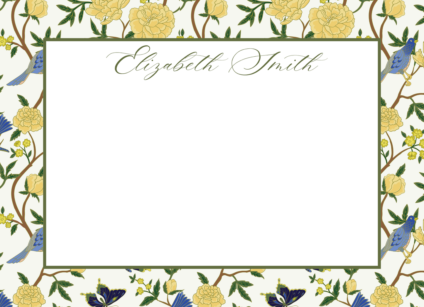yellow floral stationery