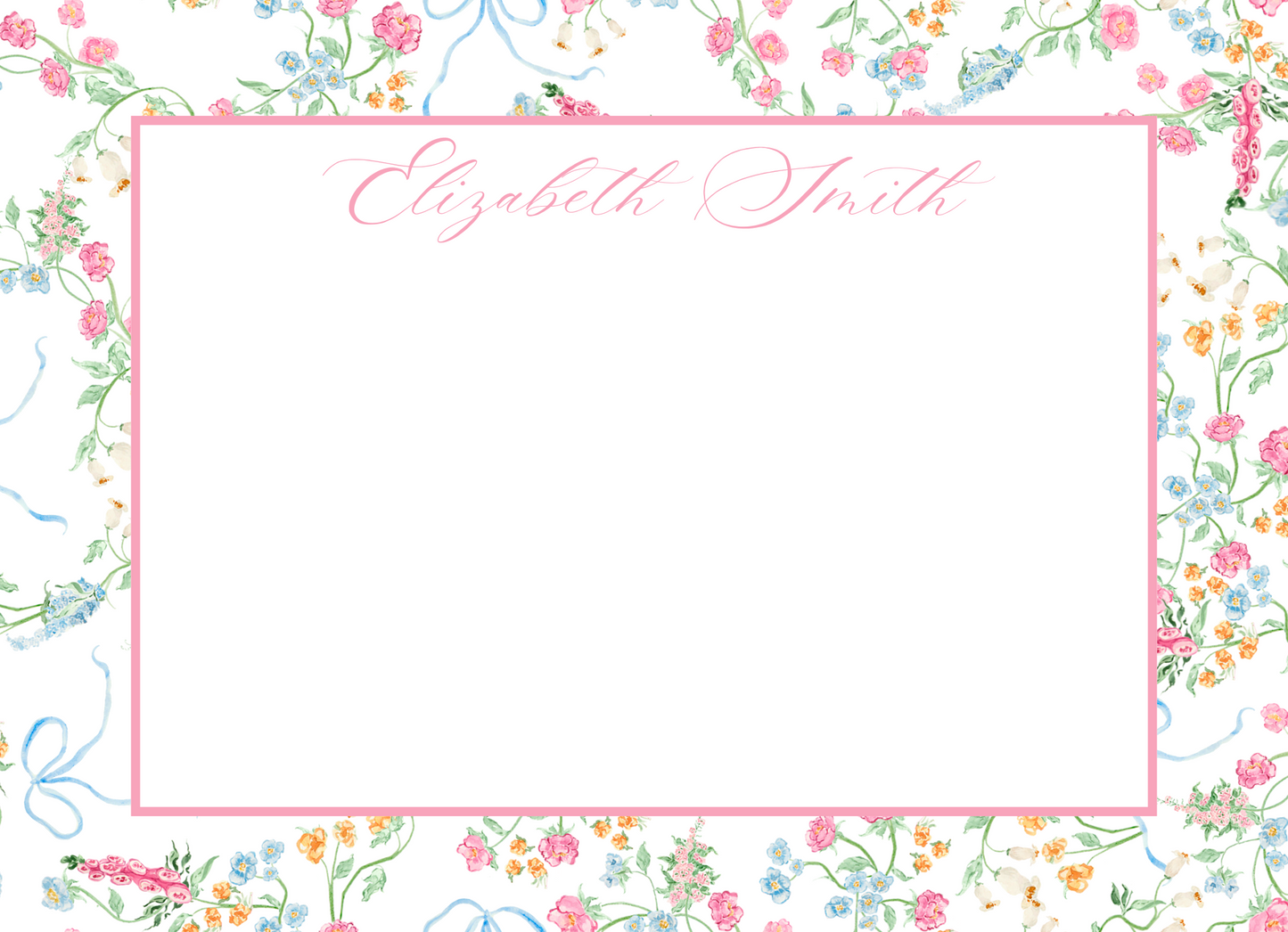watercolor floral stationery