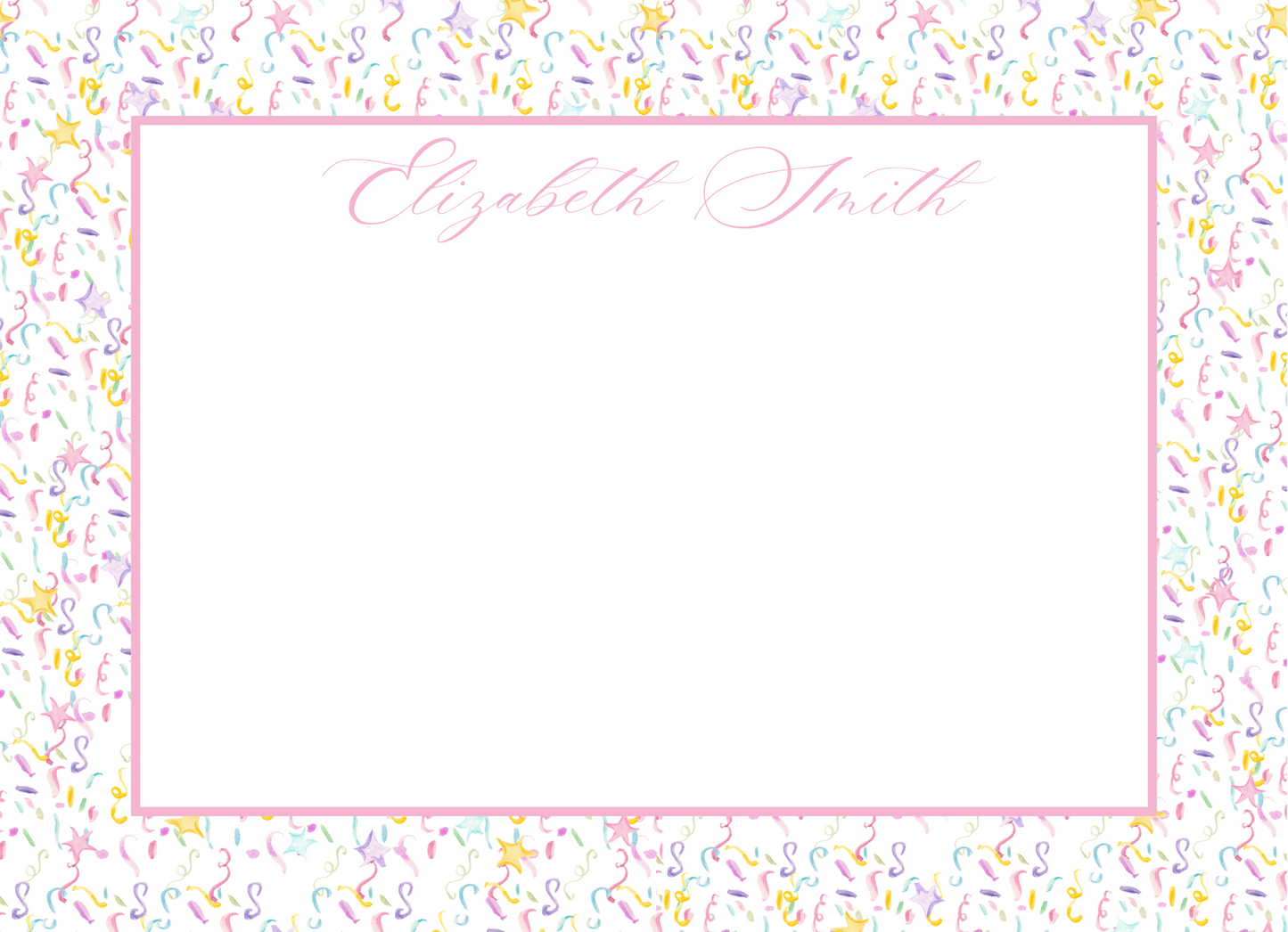 confetti watercolor stationery