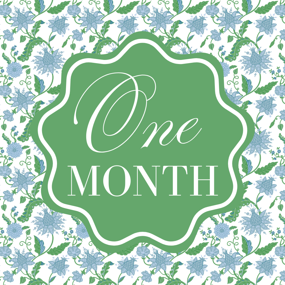 GREEN & BLUE FLORAL MILESTONE CARDS