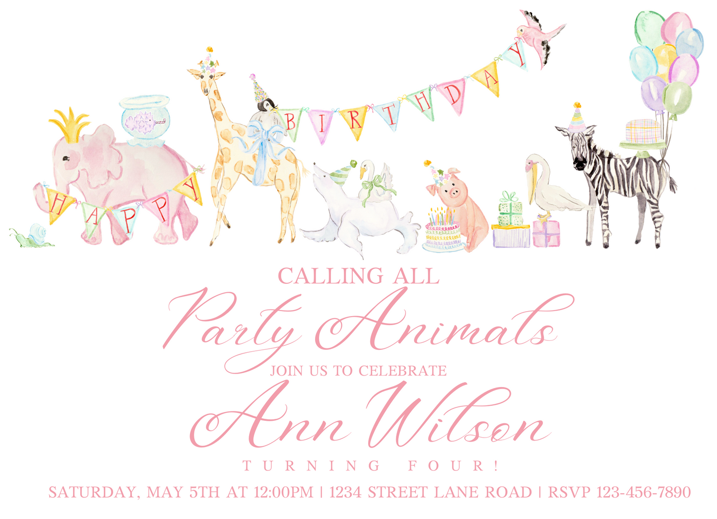 PARTY ANIMAL INVITATION