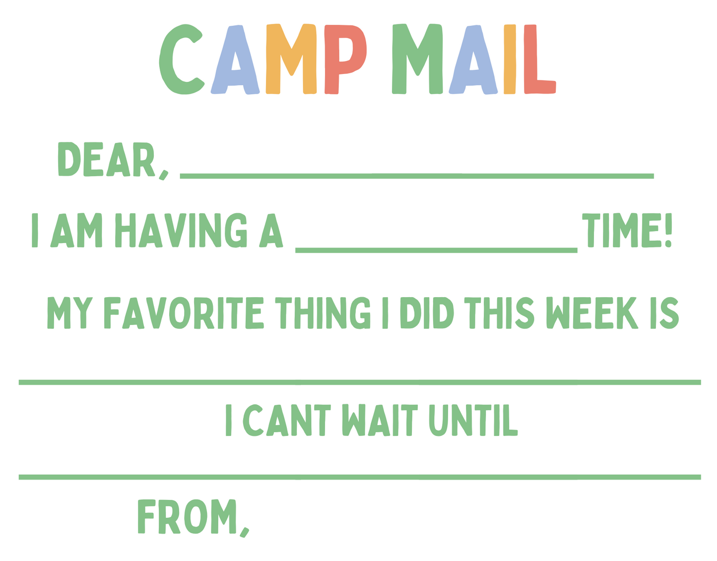 FILL IN THE BLANK CAMP NOTES
