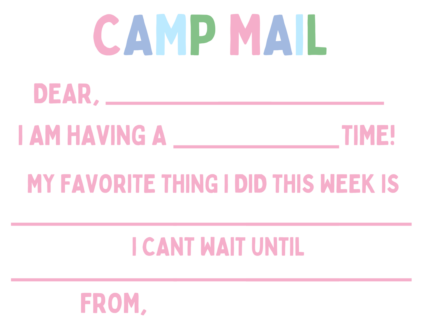 FILL IN THE BLANK CAMP NOTES