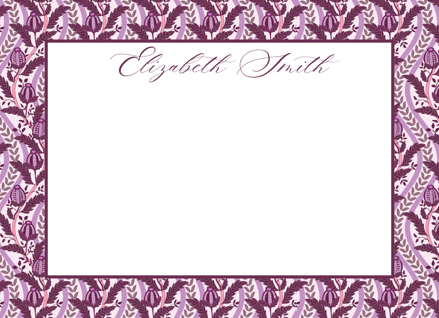 PURPLE FLORAL STATIONERY