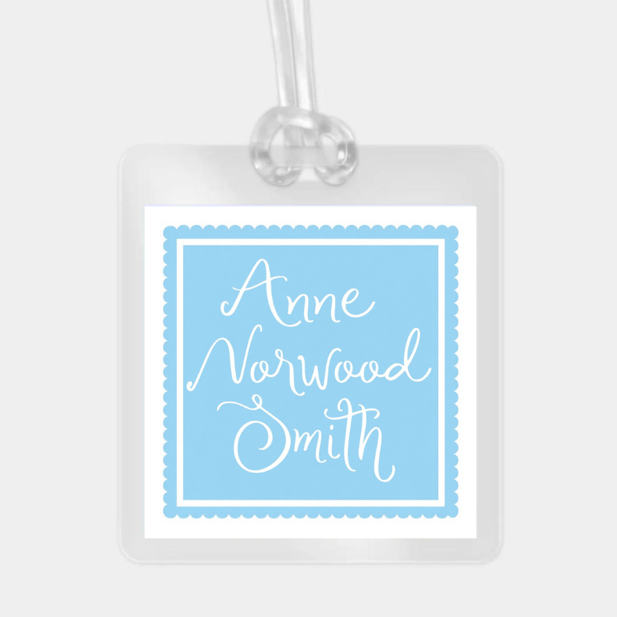 COLORFUL SCALLOPED LAMINATED BAG TAG