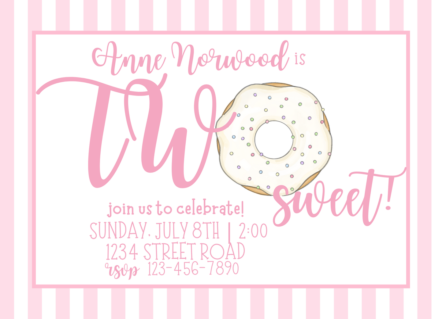 donut birthday invitation