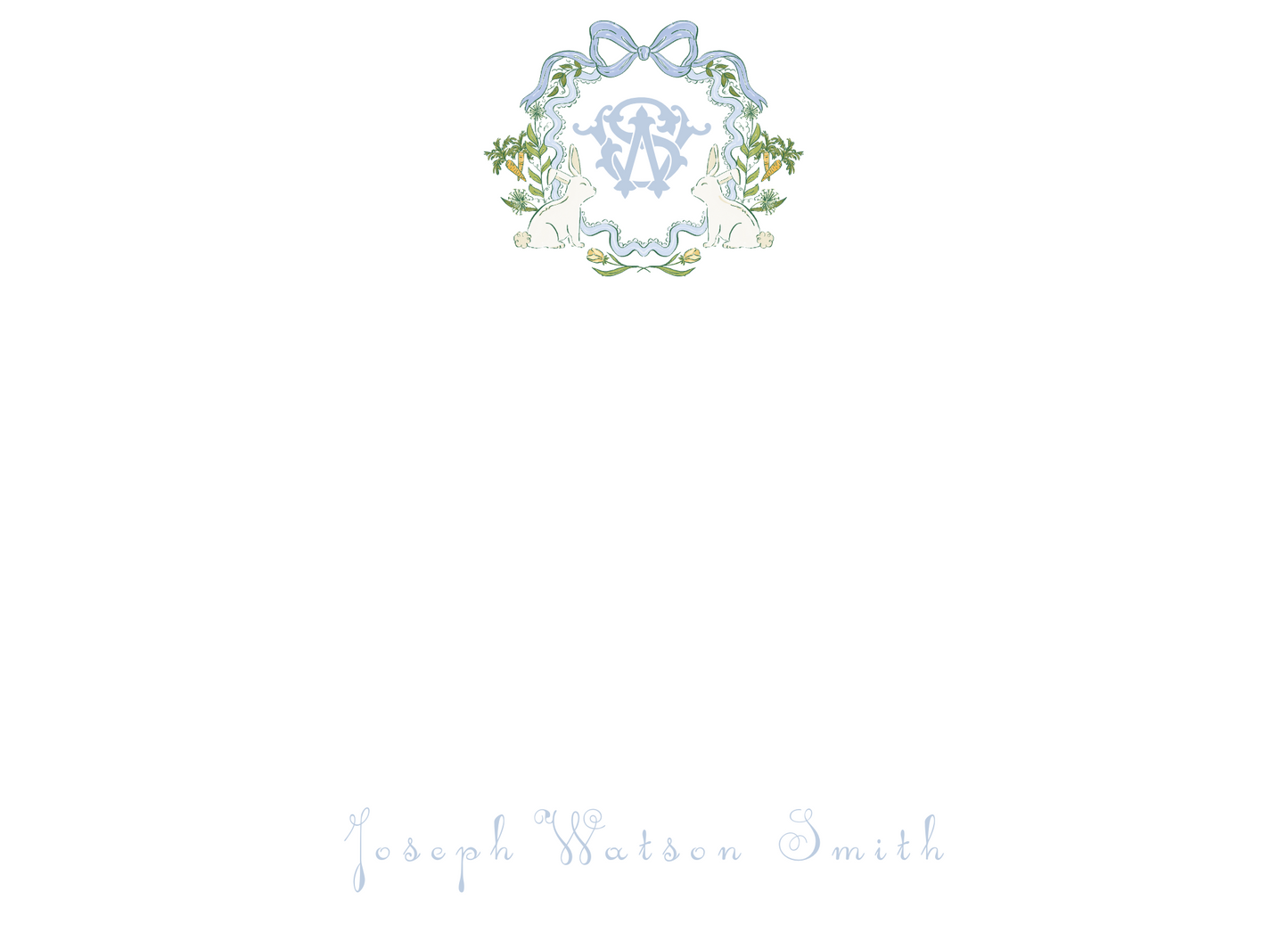 sweet blue bunny stationery
