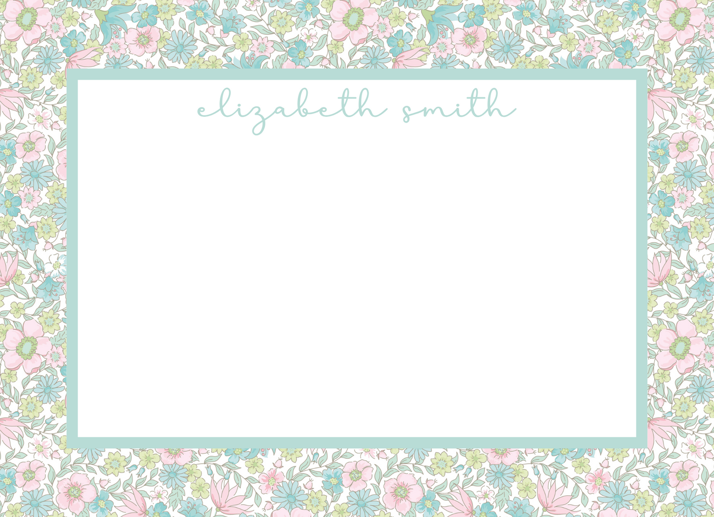 TURQUOISE LONDON FLORAL STATIONERY