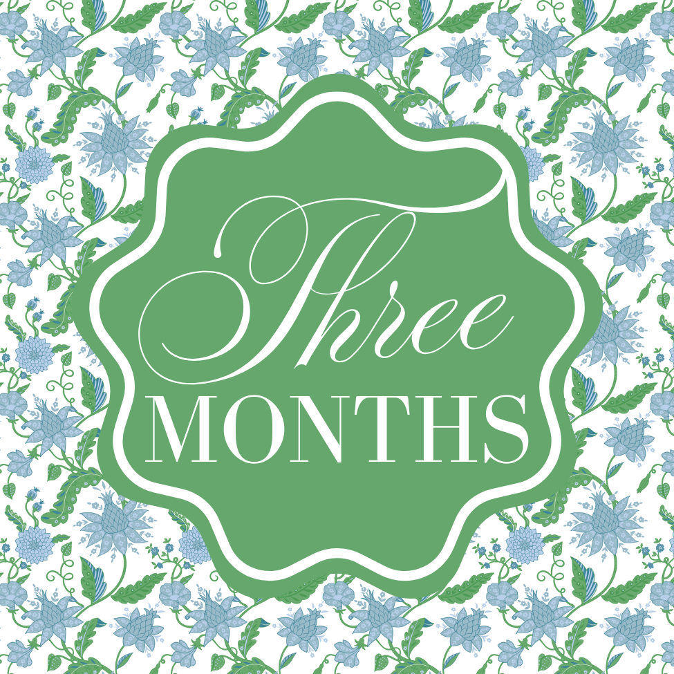 GREEN & BLUE FLORAL MILESTONE CARDS