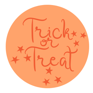 round trick-or-treat tag