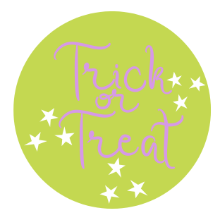round trick-or-treat tag