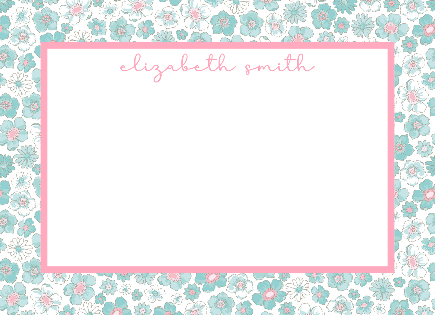 TURQUOISE AND PINK LONDON FLORAL STATIONERY