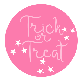 round trick-or-treat tag