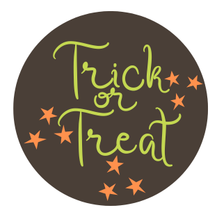 round trick-or-treat tag
