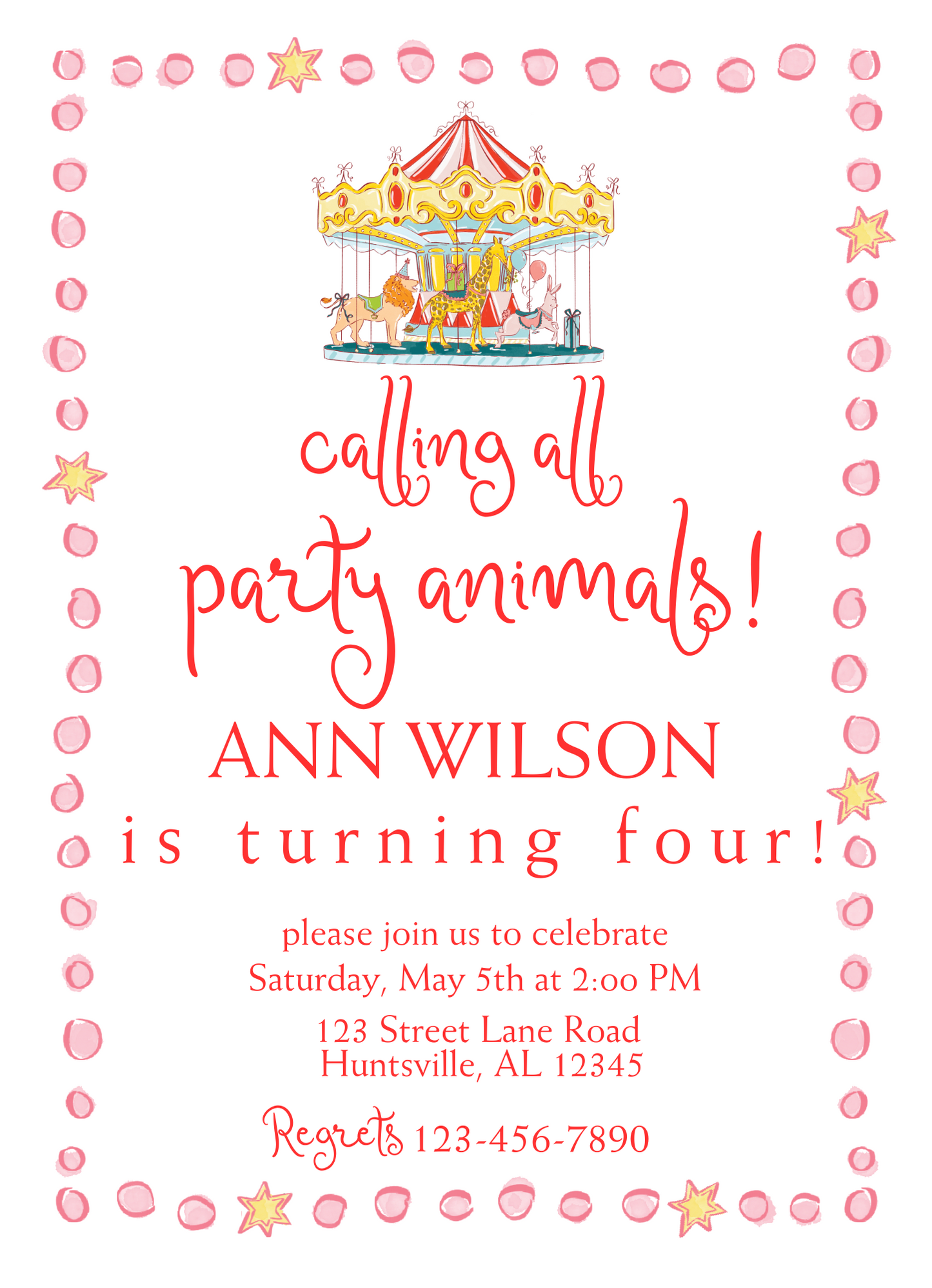 PARTY ANIMAL INVITATION