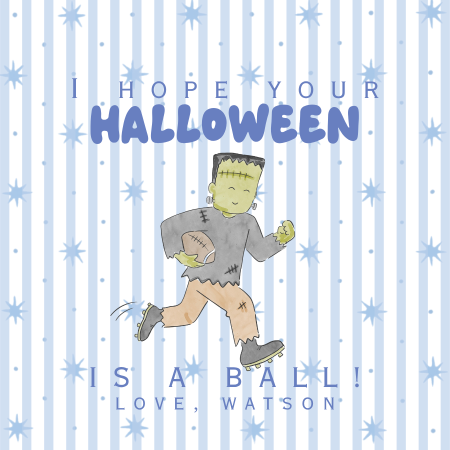 FRANKY FOOTBALL HALLOWEEN GIFT TAG