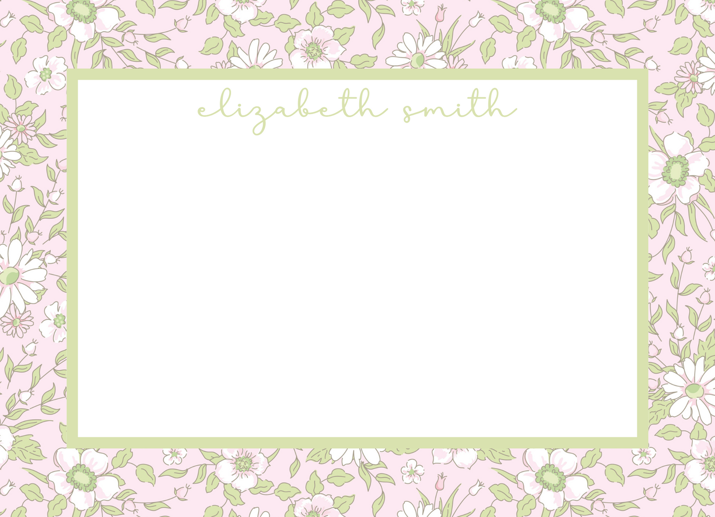 PINK AND GREEN LONDON FLORAL STATIONERY
