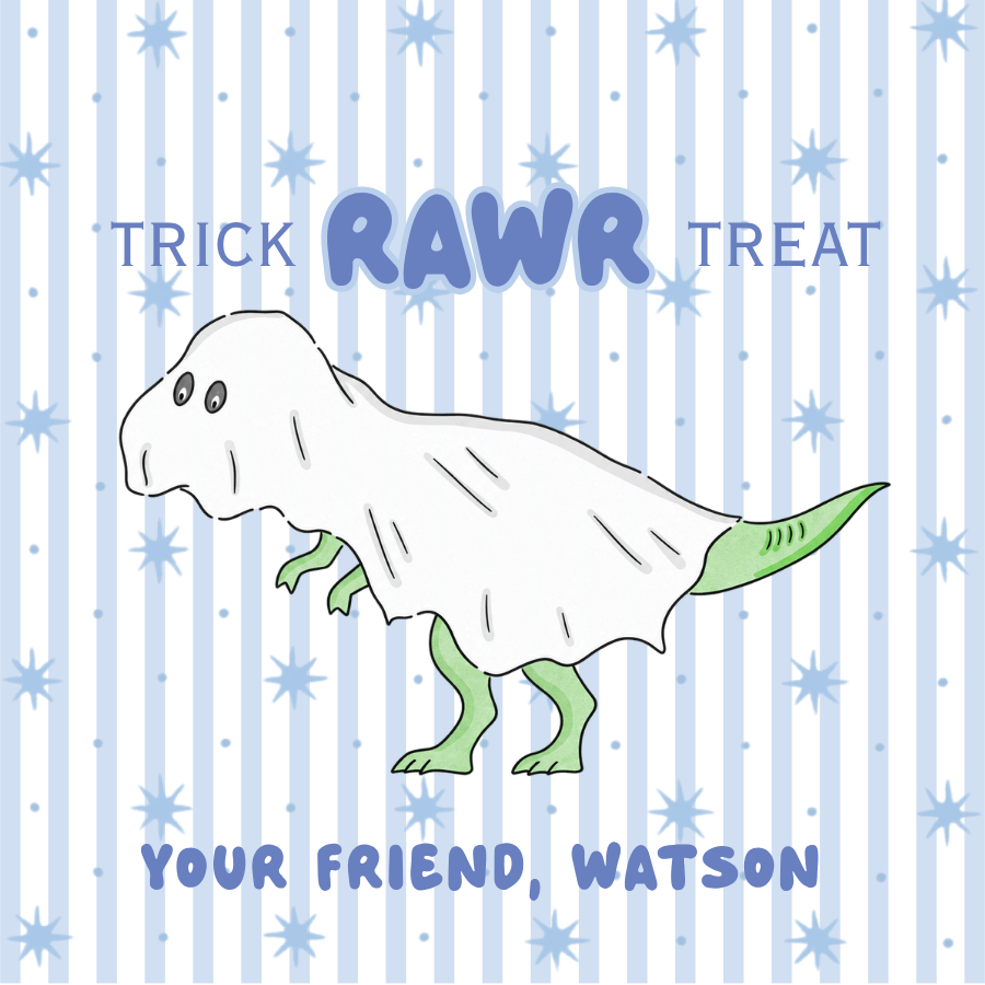 DINO HALLOWEEN GIFT TAG