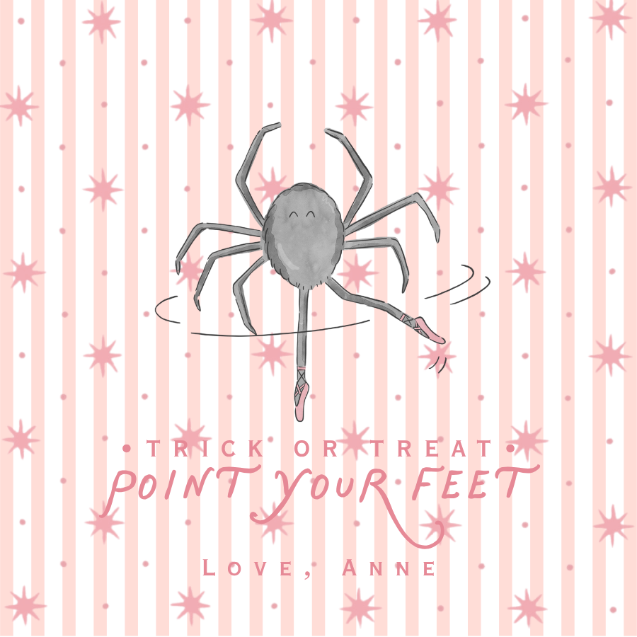 BALLET SPIDER HALLOWEEN GIFT TAG