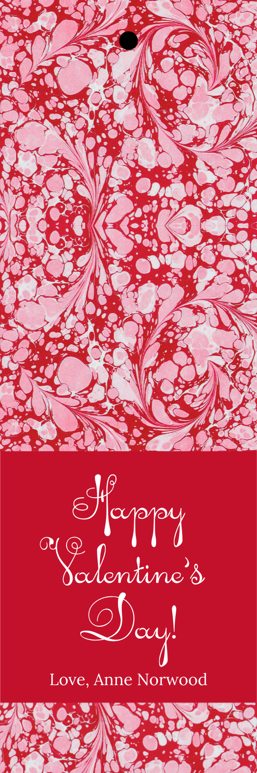 marbled long + skinny valentine tags
