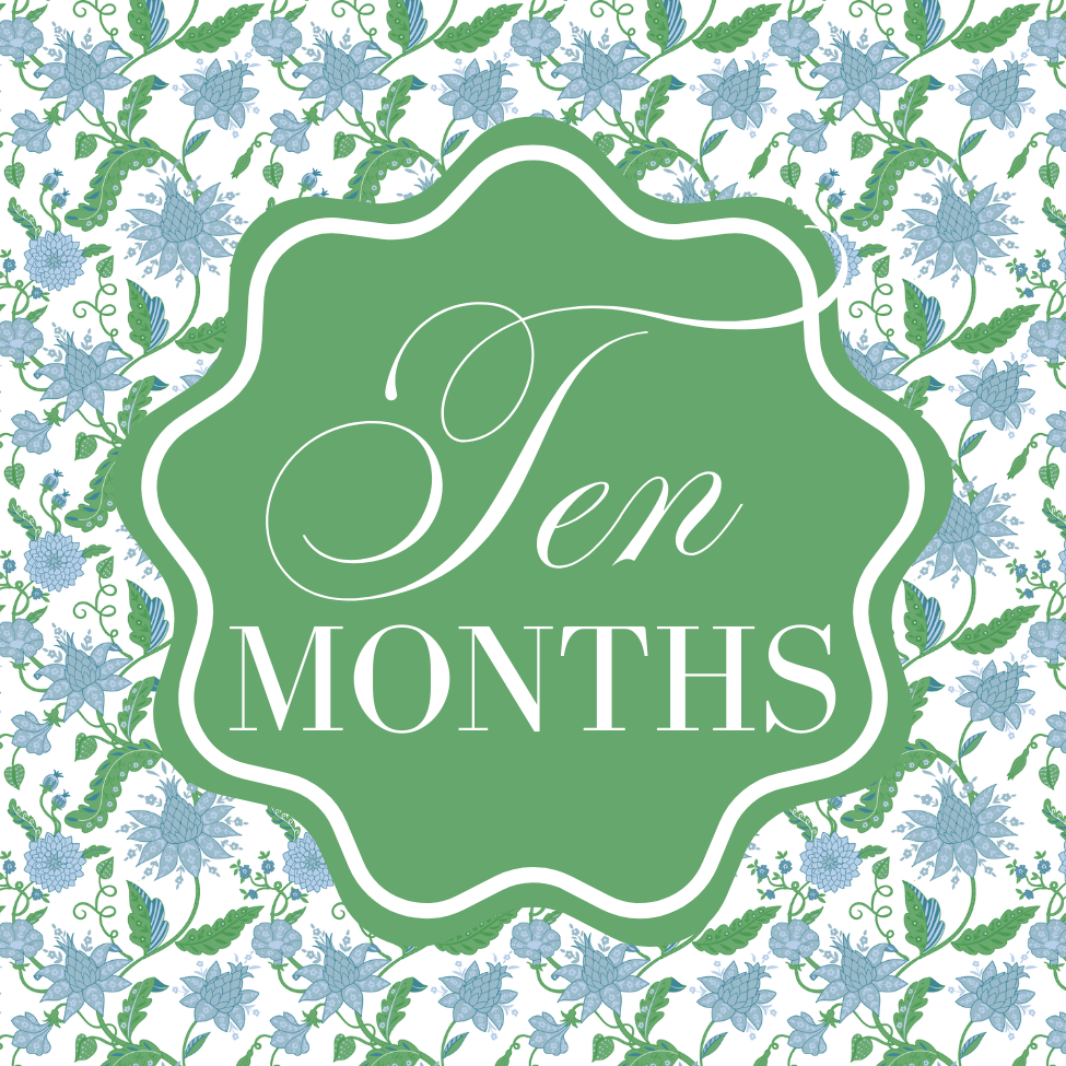GREEN & BLUE FLORAL MILESTONE CARDS
