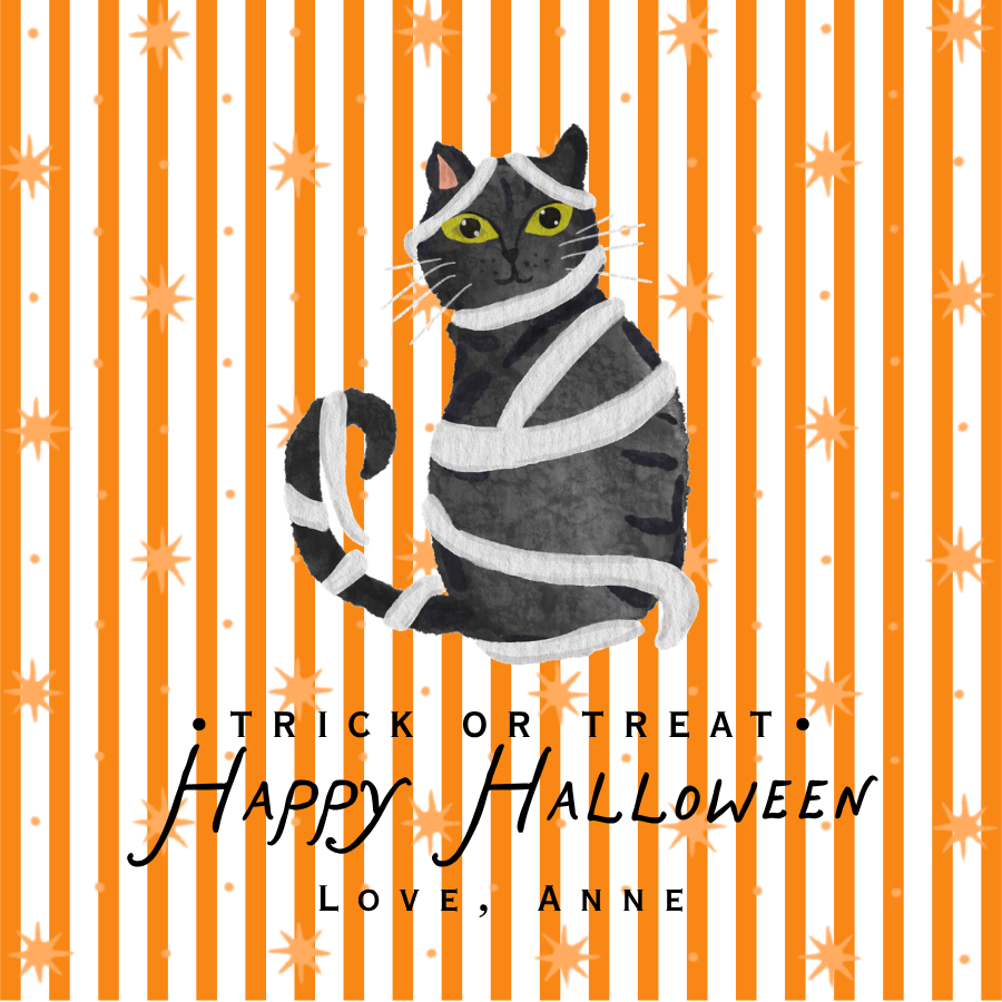 BLACK CAT HALLOWEEN GIFT TAG