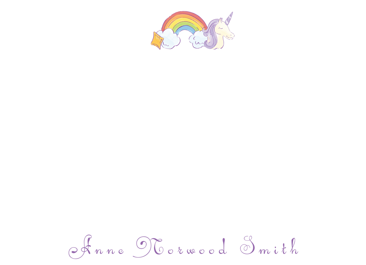 it's all rainbow & unicorns stationery