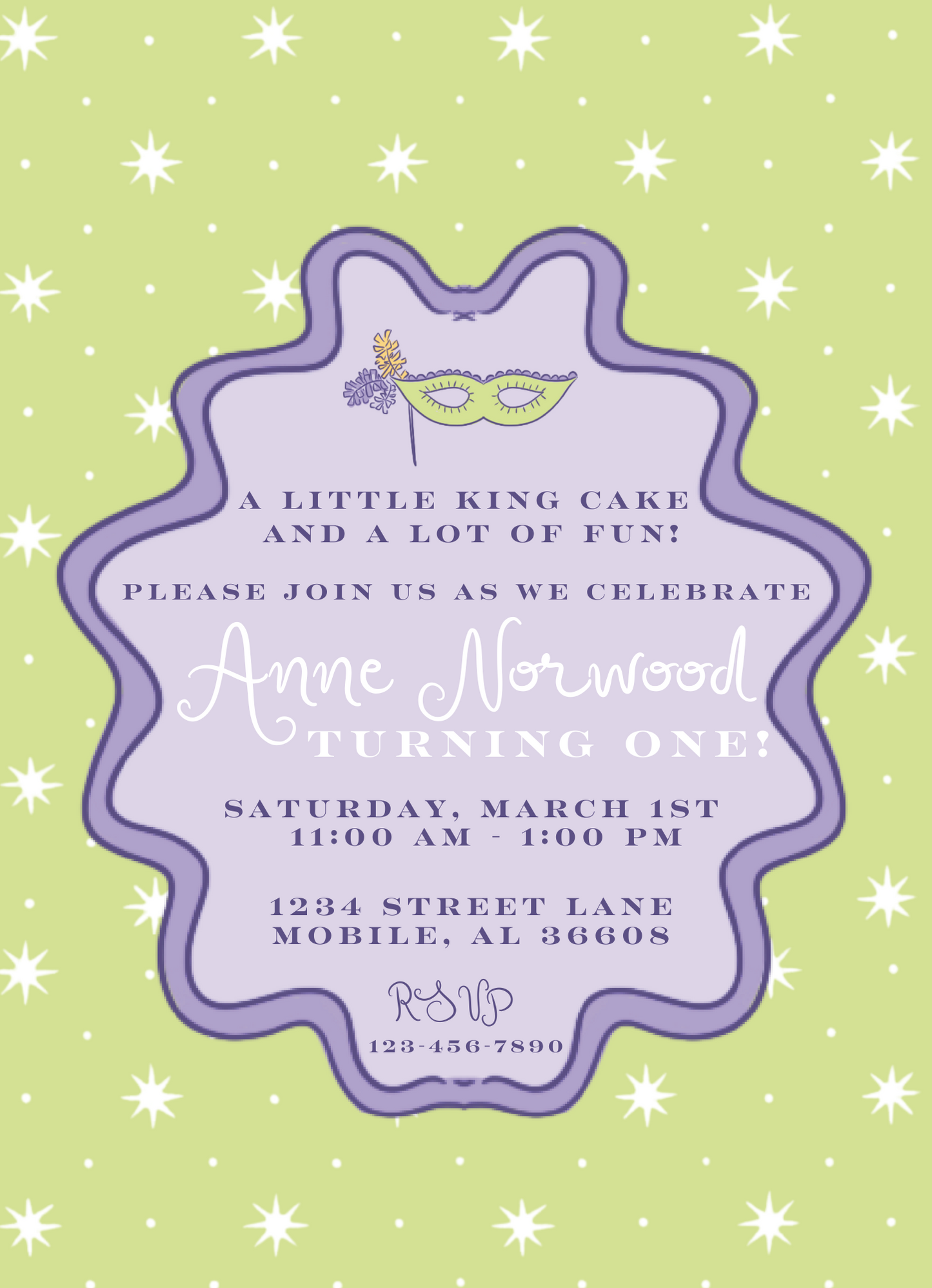 MARDI GRAS INVITATION