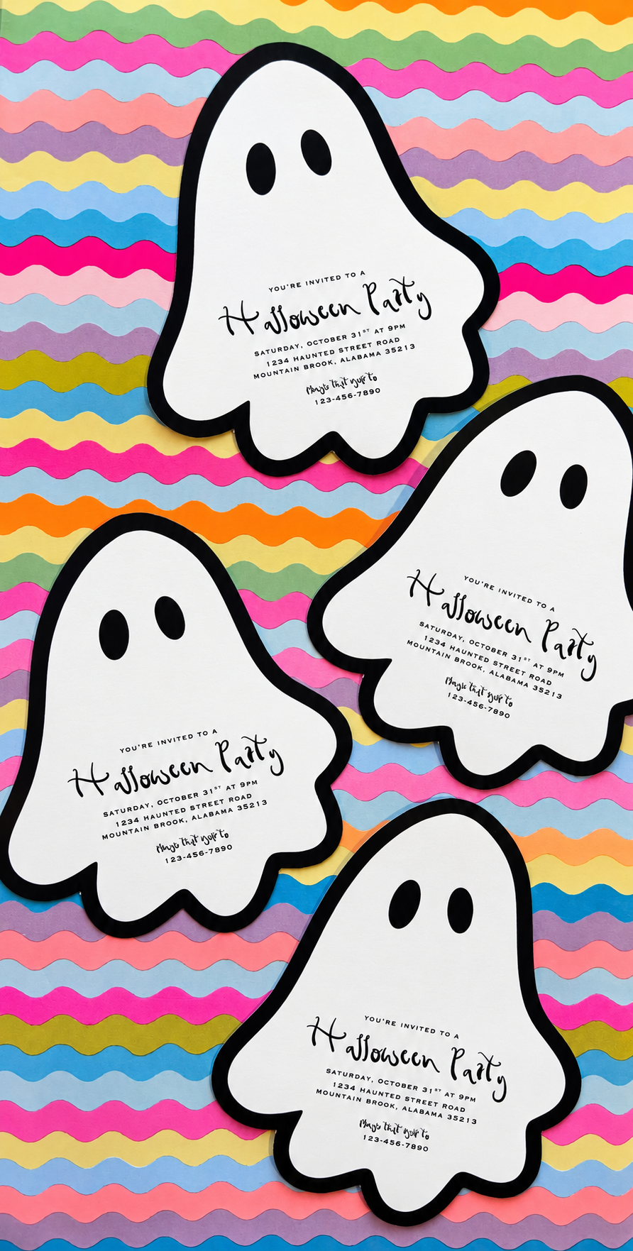 Die cut GHOST invitation