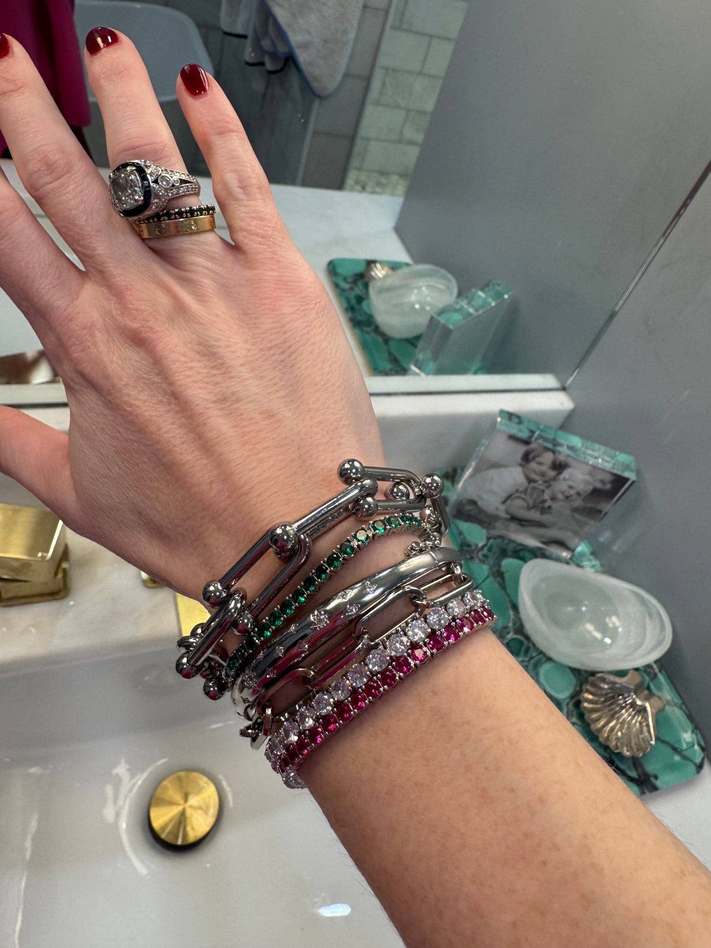 Silver paperclip bracelete