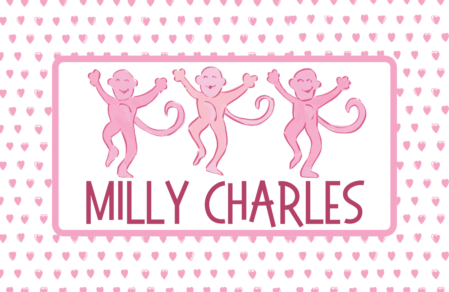 PINK PREPPY MONKEY PLACEMAT