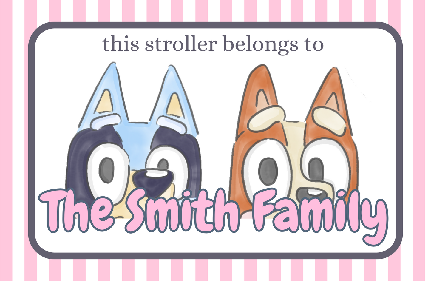 BLUE PUPS STROLLER SIGN