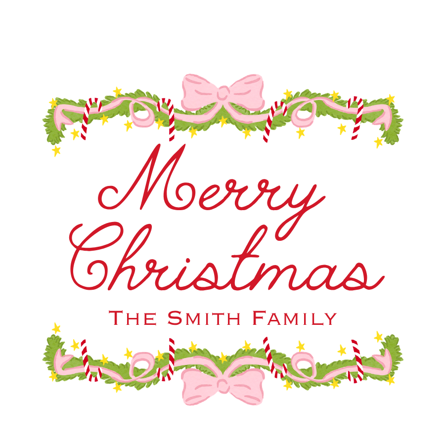 CANDY CANE SQUARE GIFT TAG