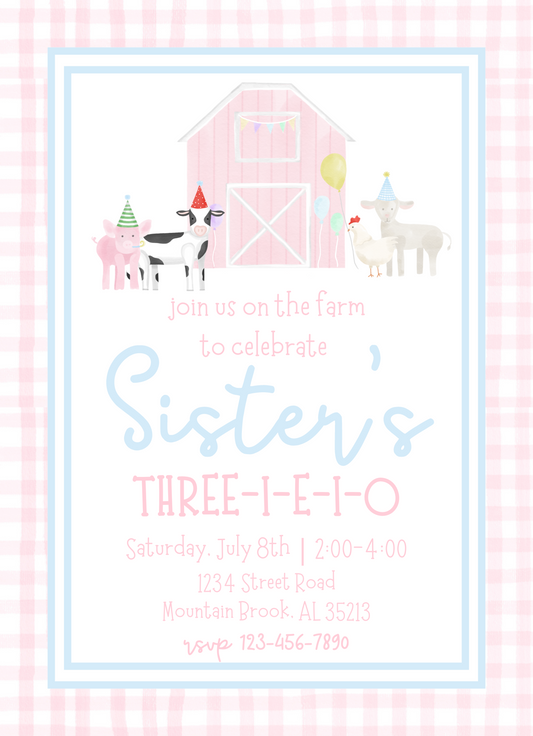 farm birthday party invitation