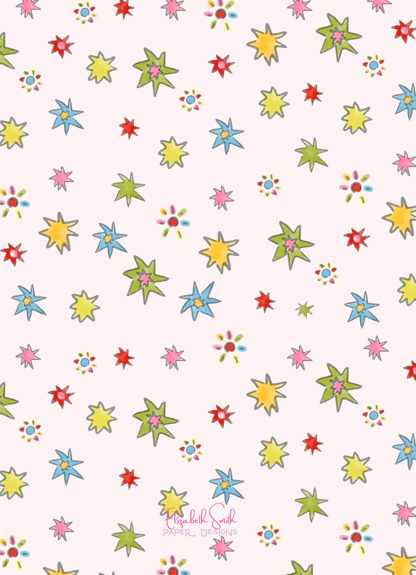 COLORFUL STARS CHRISTMAS CARD