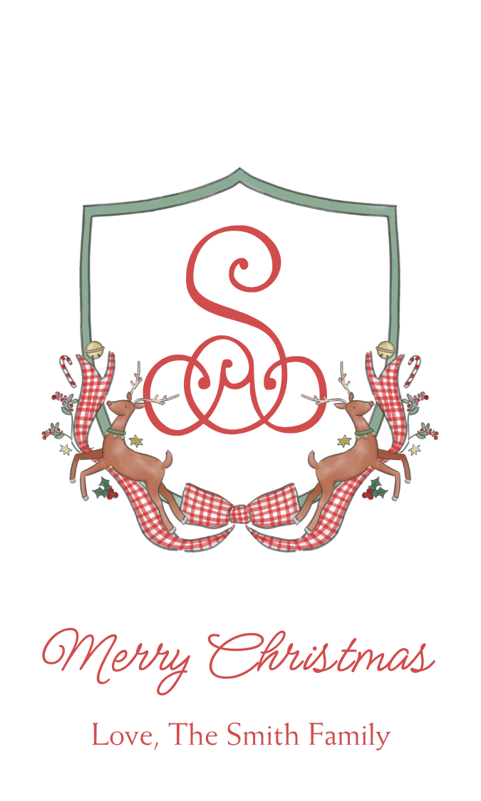 CHRISTMAS REINDEER CREST GIFT TAG